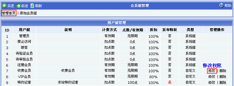 Phpcms程序会员管理