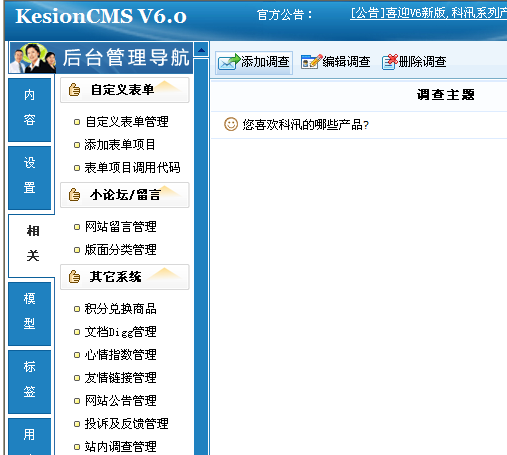 KesionCMS站内调查管理系统1.png